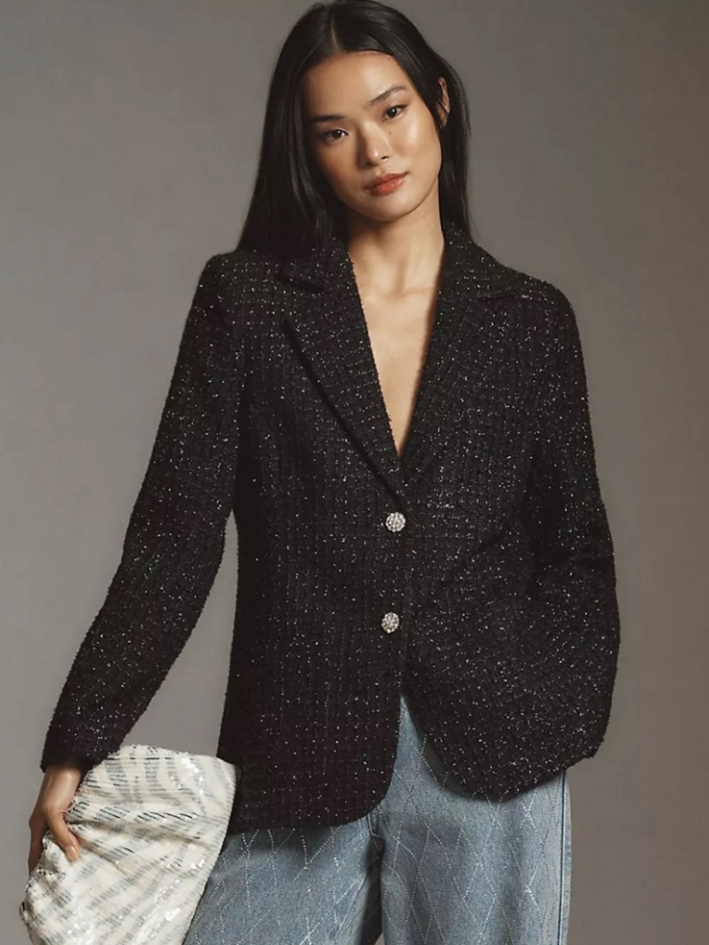 Anthropologie Mare Mare Sparkle Tweed Blazer Large